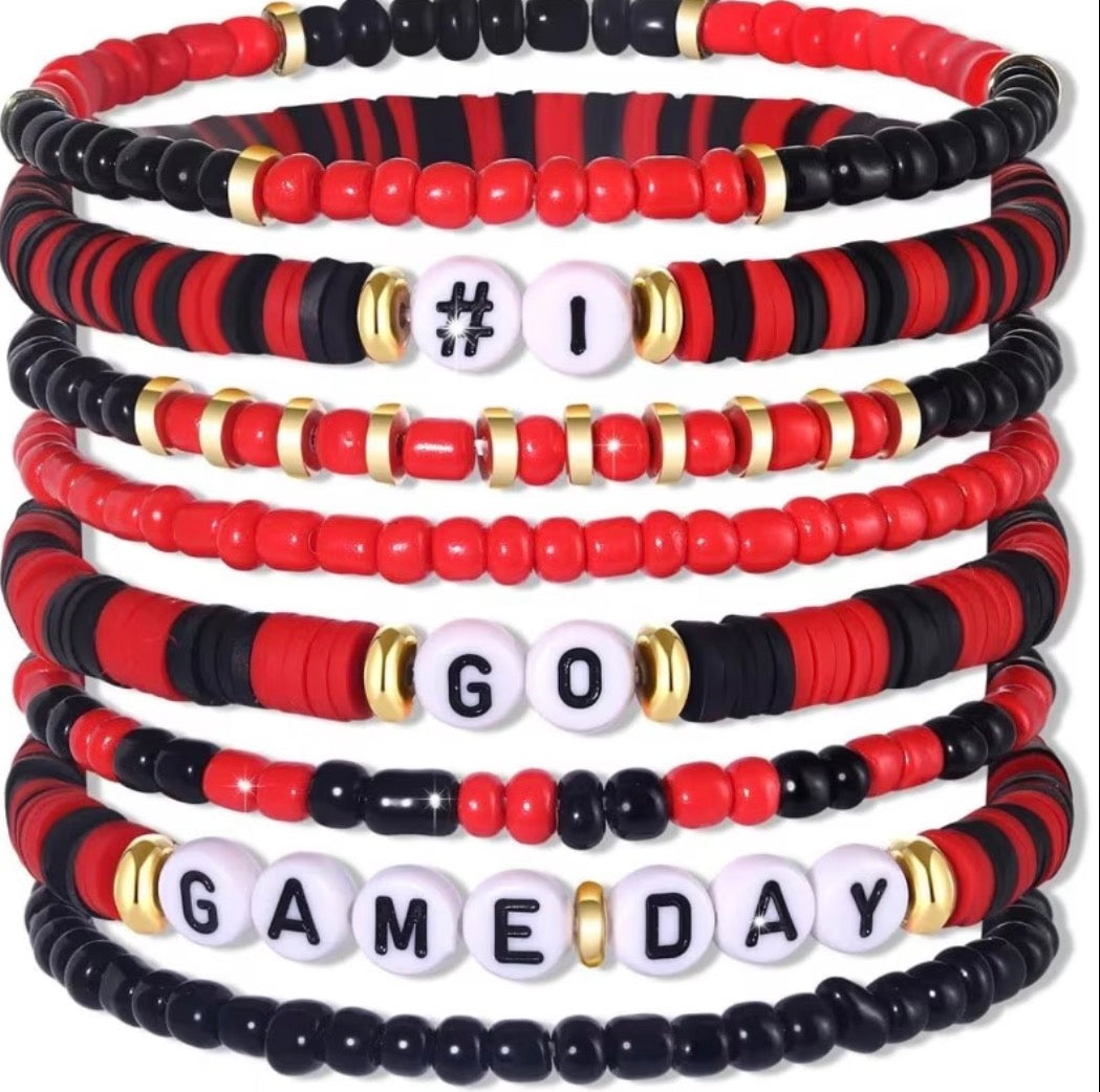 University of South Carolina Game Day Bracelet Set🖤❤️🏈