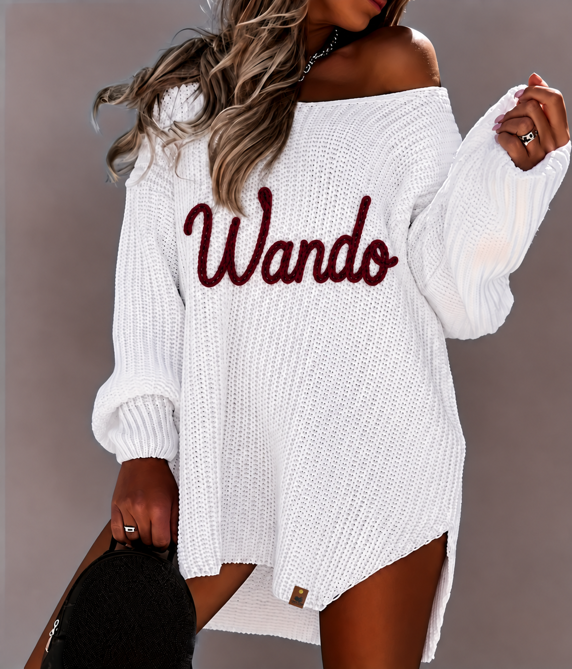 Wando High School™ Signature Oversized Lightweight Chain Stitch Tunic Sweater