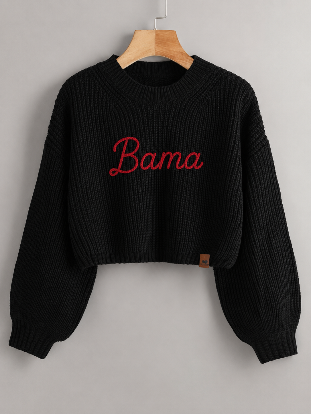 Bama Signature Heirloom Chain Stitch Cropped Sweater