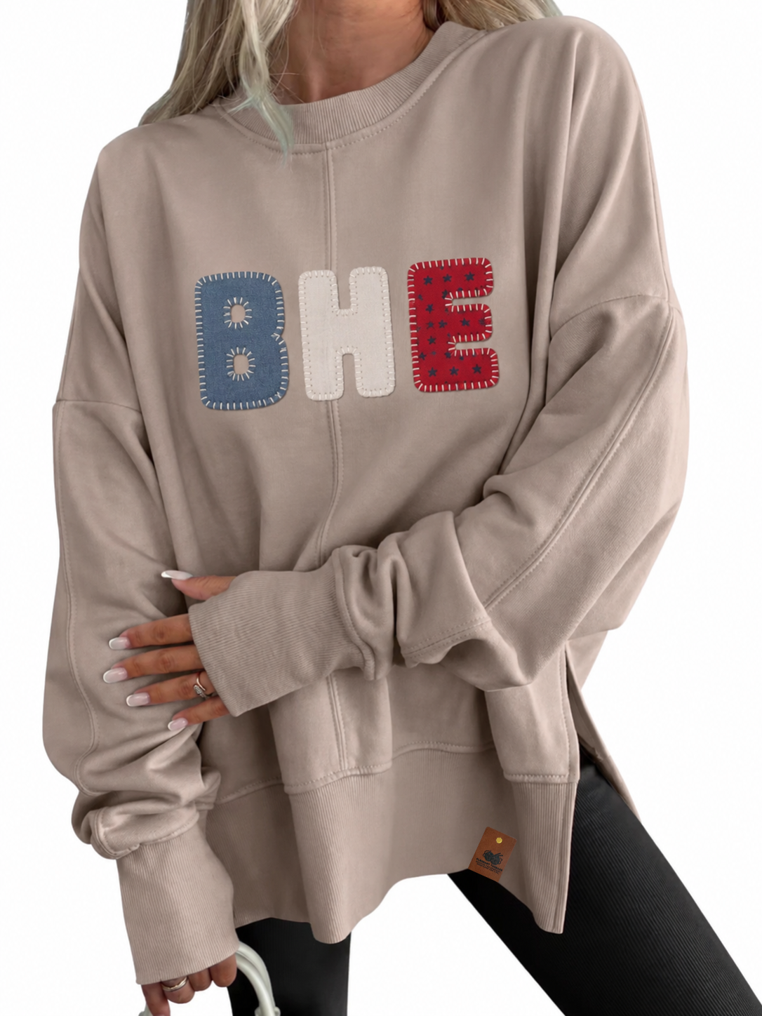 Belle Hall Elementary Heritage Blanket Stitch Oversized Sweatshirt