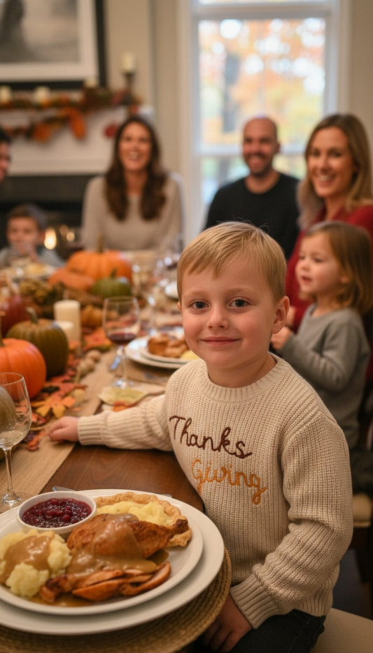 🦃 Pleasant Threads™ Thanksgiving Cable Knit Sweater