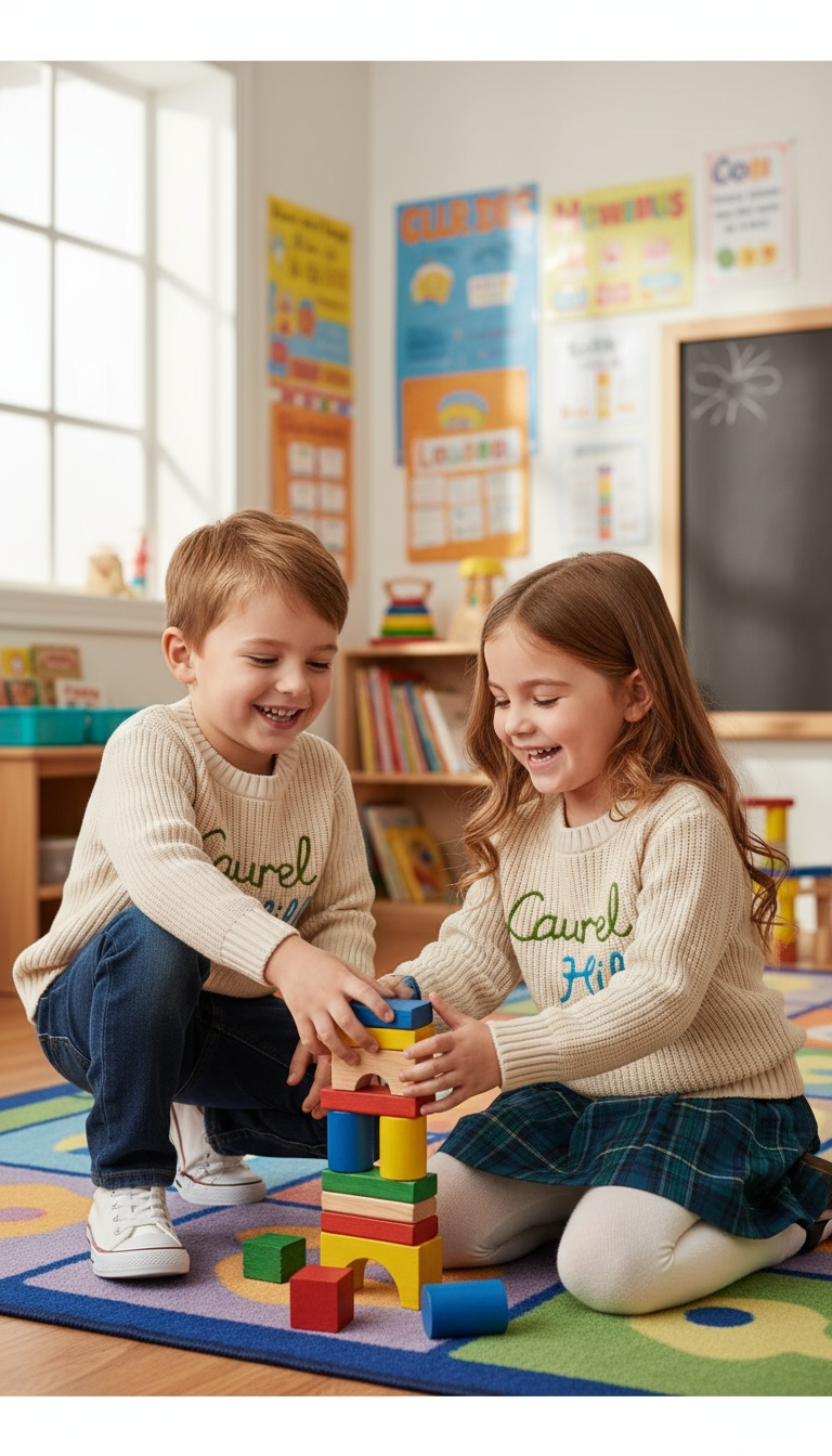 Laurel Hill Primary Cable Knit Sweater – Pleasant Threads Signature Script | The O.G. School Spirit Sweater 💙🐢