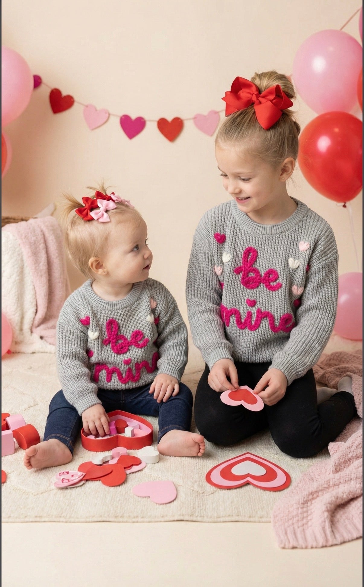 🩷 Be Mine™ Hand-Stitched Valentine Sweater