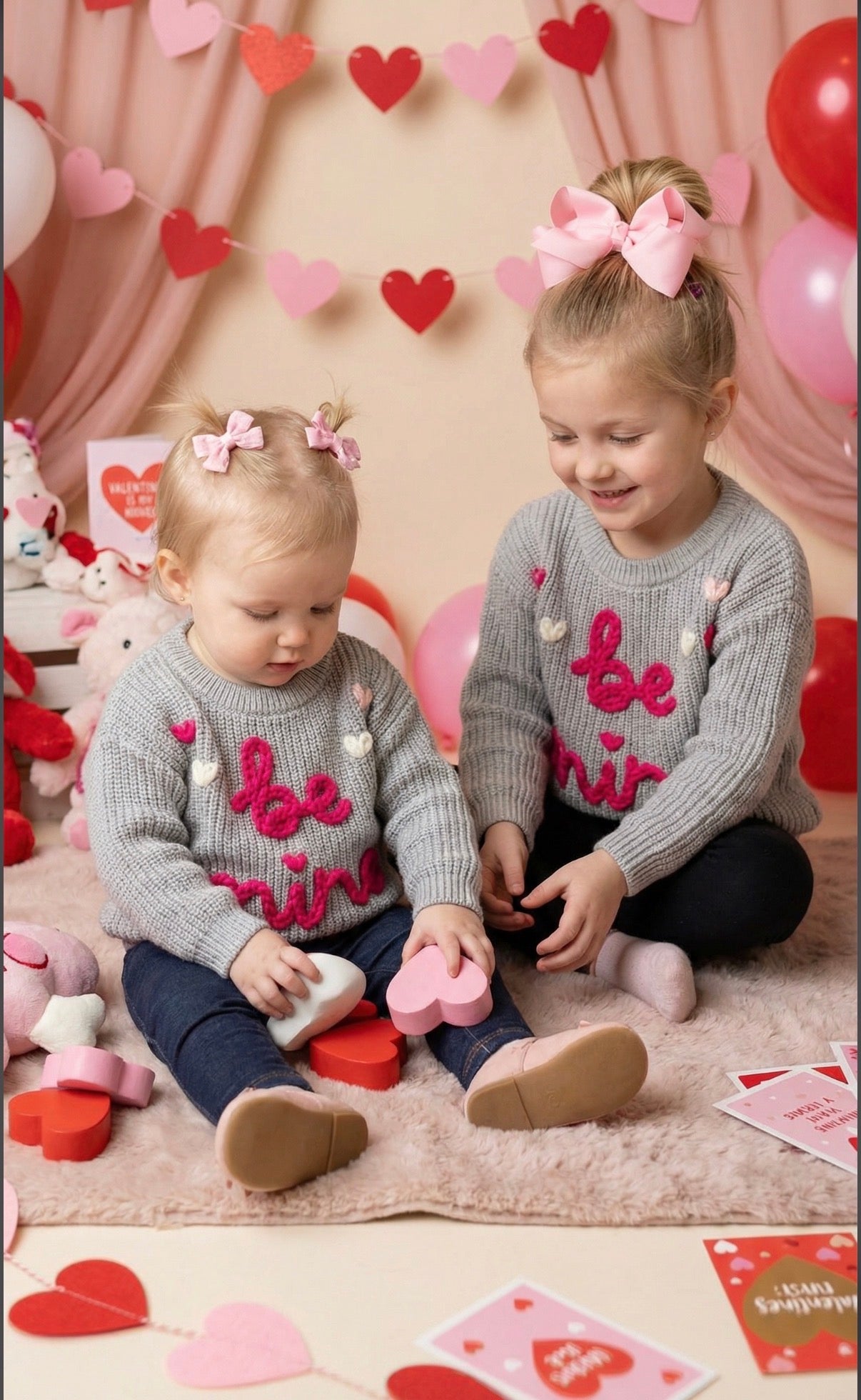 🩷 Be Mine™ Hand-Stitched Valentine Sweater