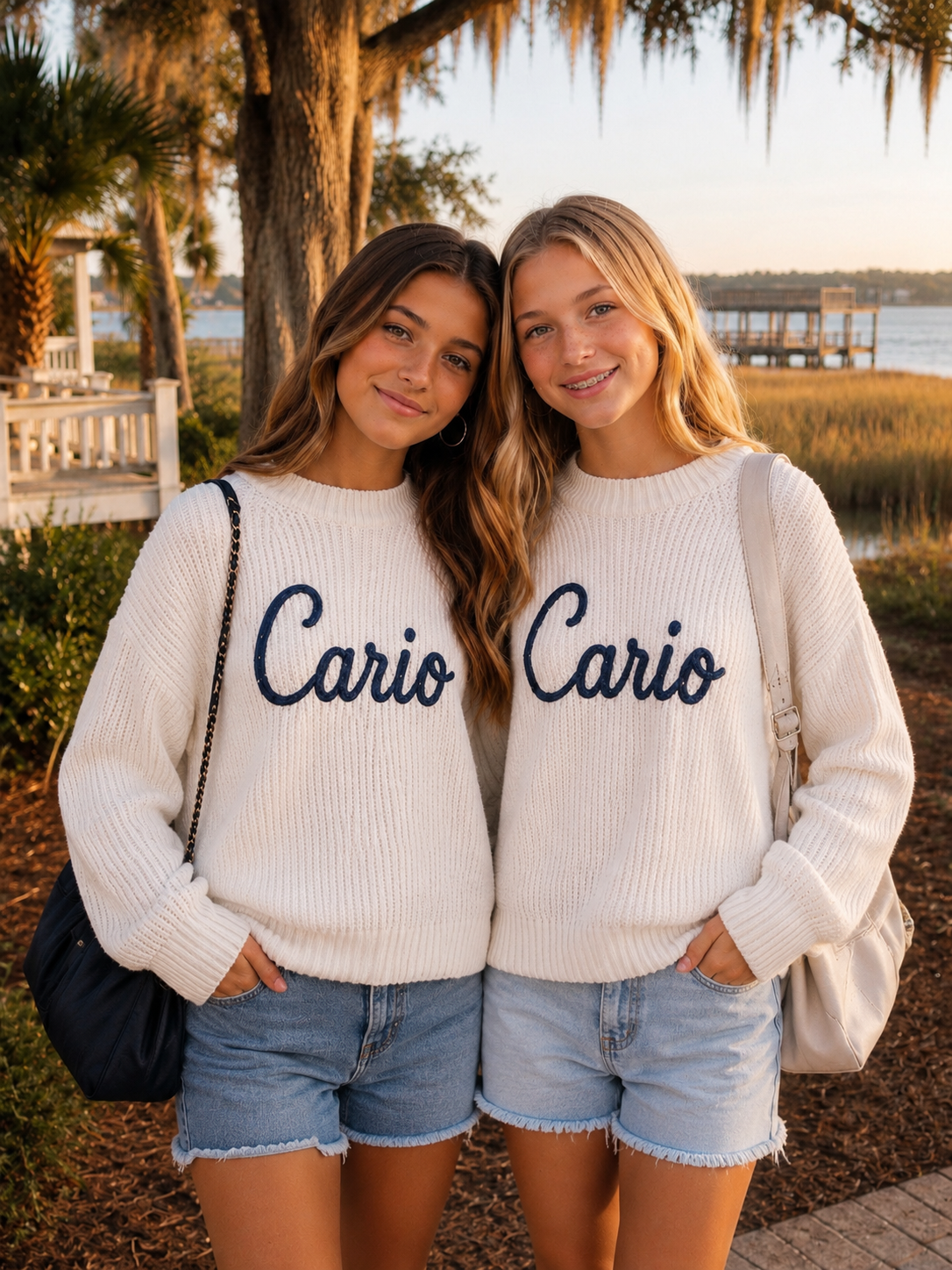 Cario™ Signature Heirloom Chain Stitch Sweater