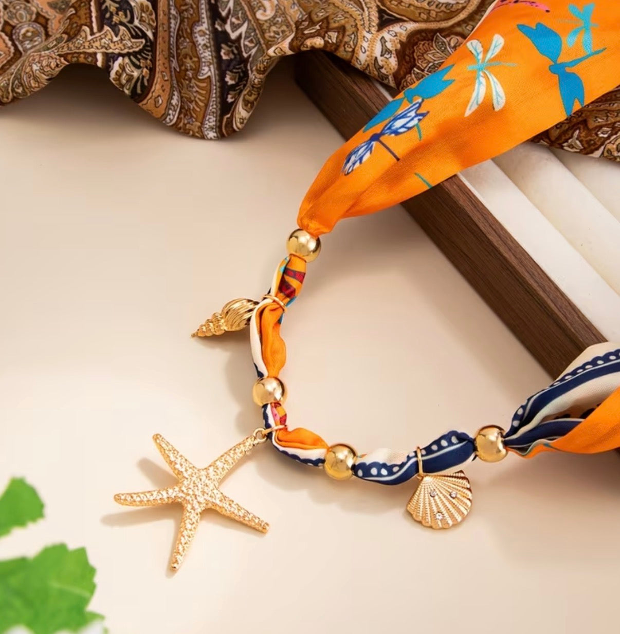 Coastal Chic Starfish Scarf Necklace
