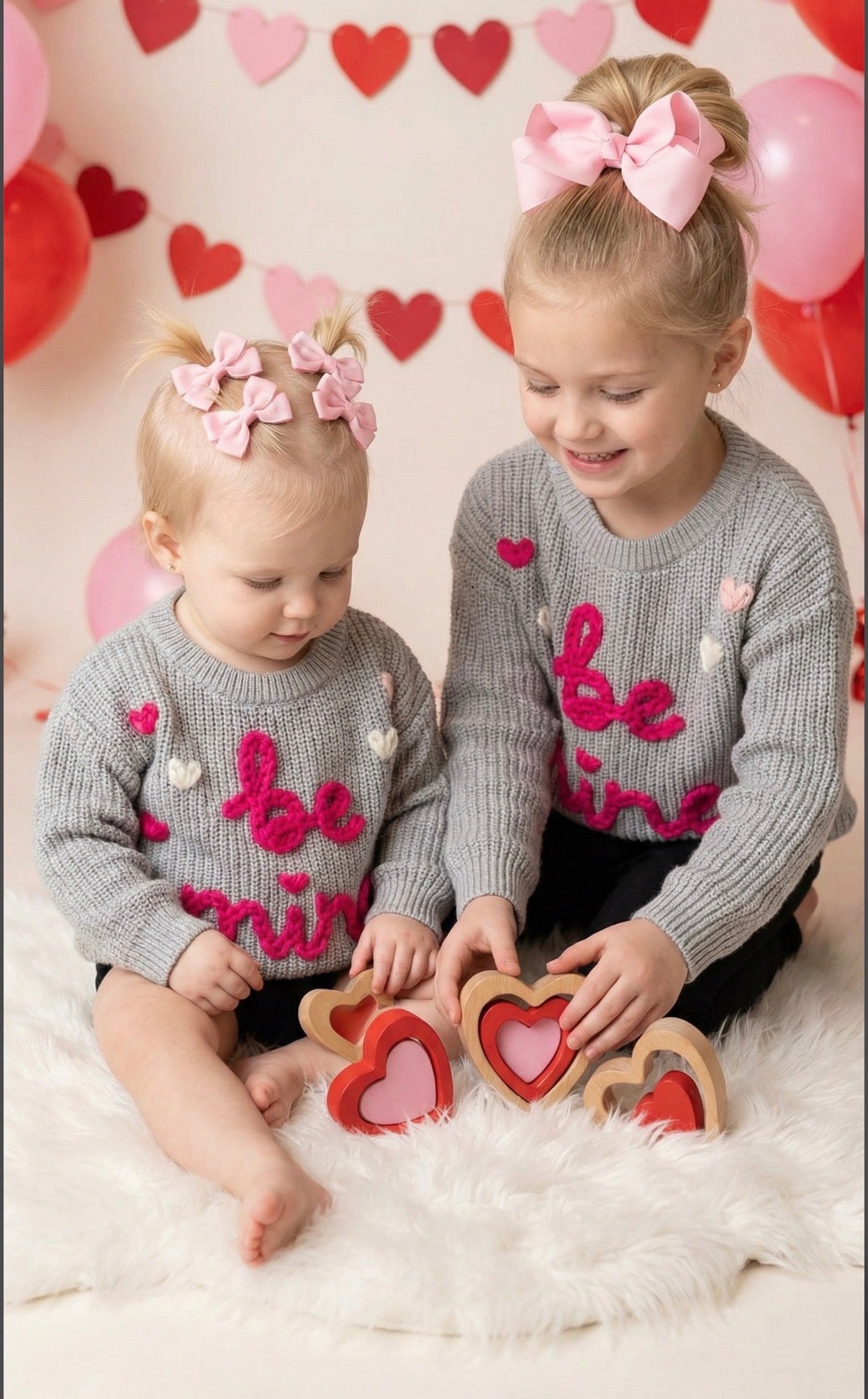 🩷 Be Mine™ Hand-Stitched Valentine Sweater