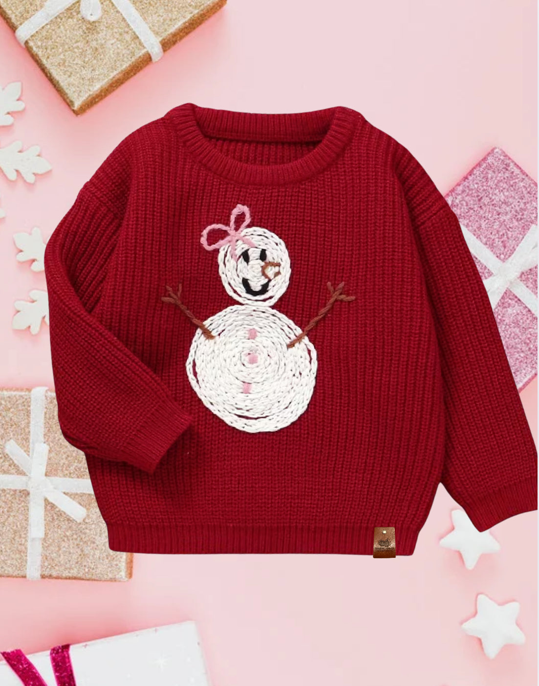 ☃️🎀 Snowman Bow Sweater