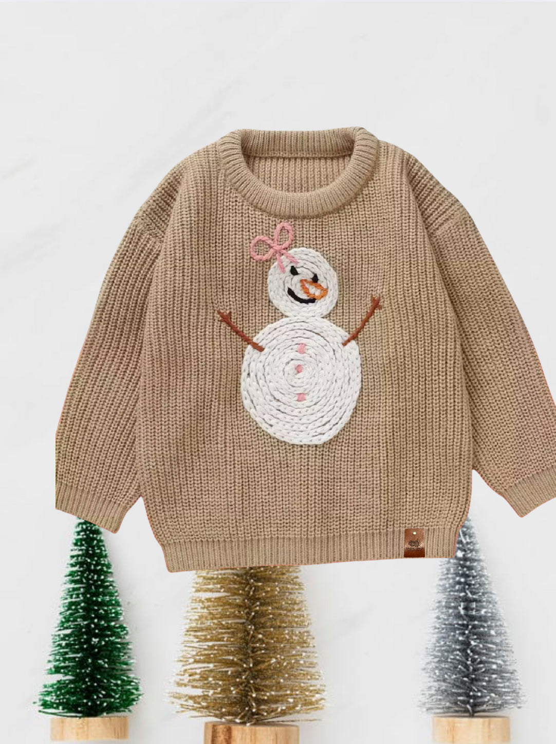 ☃️🎀 Snowman Bow Sweater