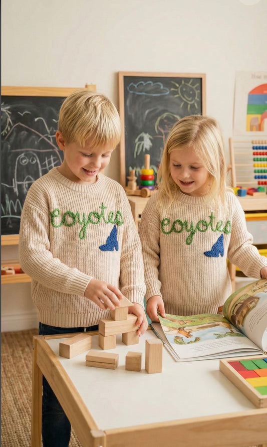 Carolina Park Coyote Signature Cable Knit Sweater 💚🐺