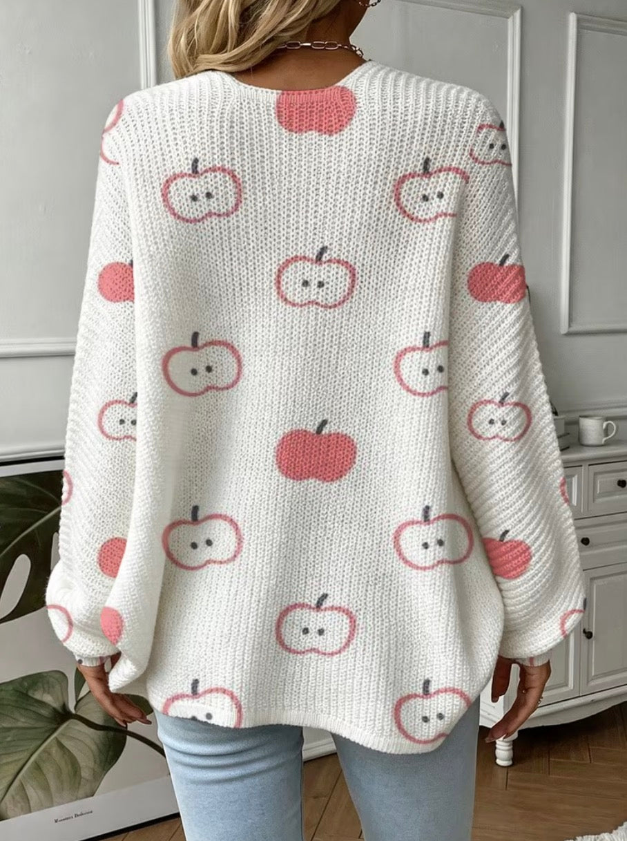 Teacher Apple Open-Front Cardigan Sweater 🍎