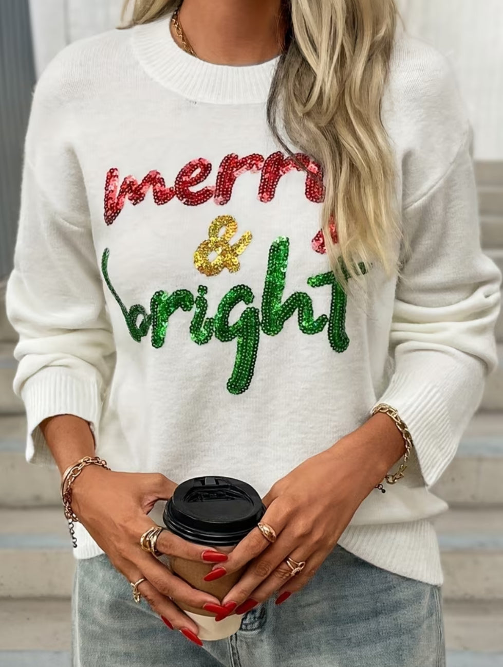✨ Merry & Bright Sequin Sweater – Holiday Glam Edition ✨