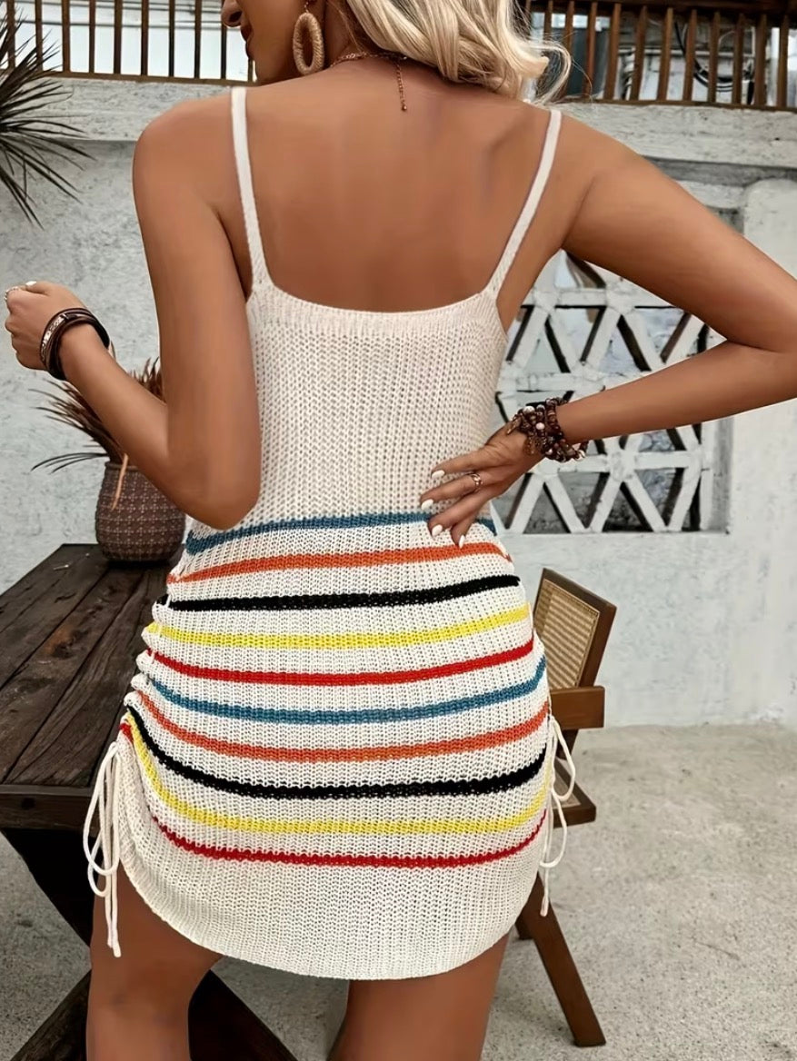 The Boardwalk Stripe Cover-Up