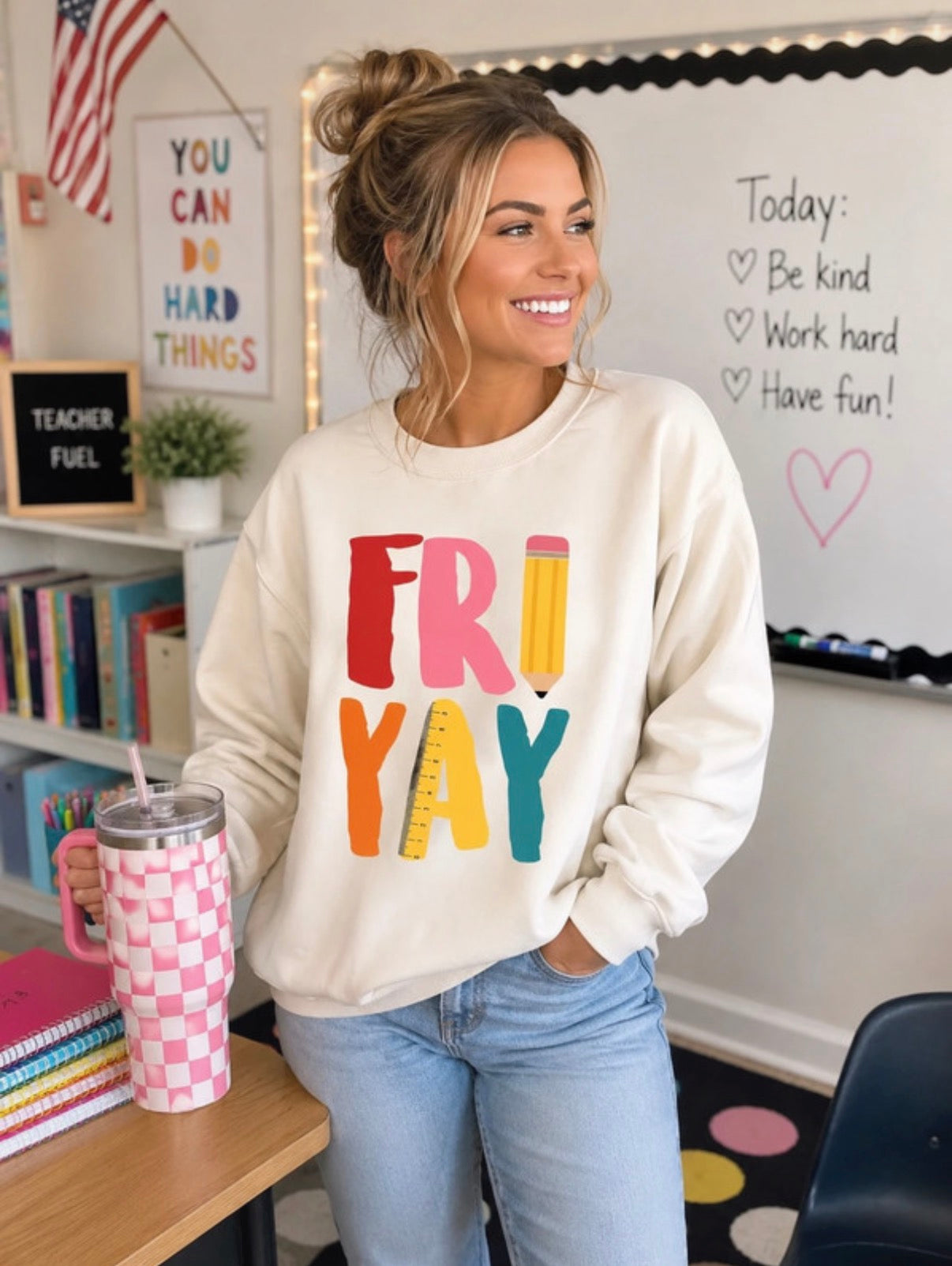 FRI YAY Teacher Comfort Sweatshirt ✏️🍎