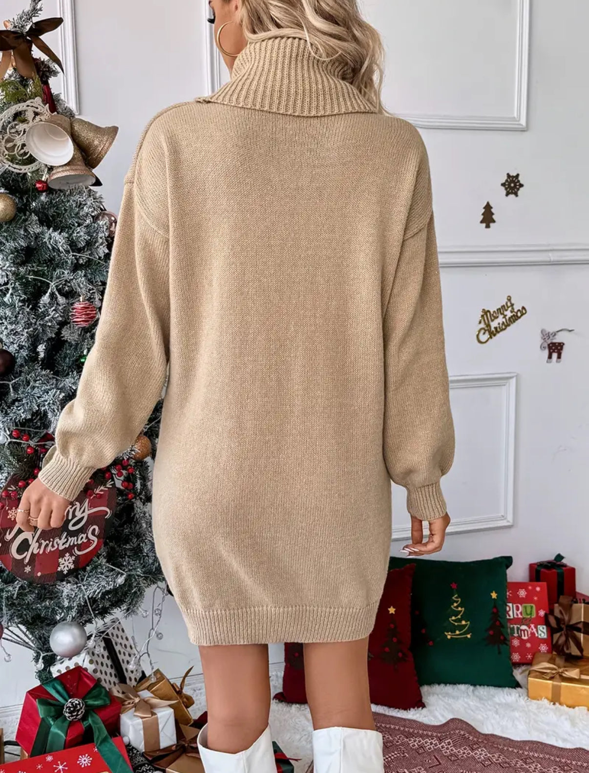 🦌 Reindeer Sweater Dress – Pleasant Threads™ Holiday Collection