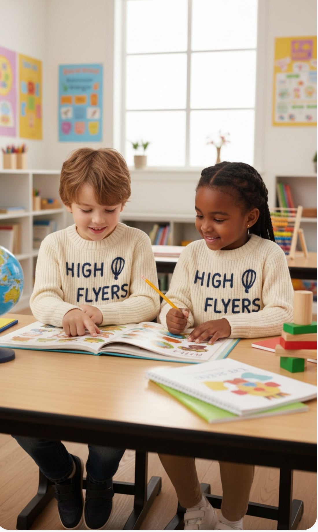 Belle Hall High Flyers Elementary Cable Knit Sweater 💙🎈