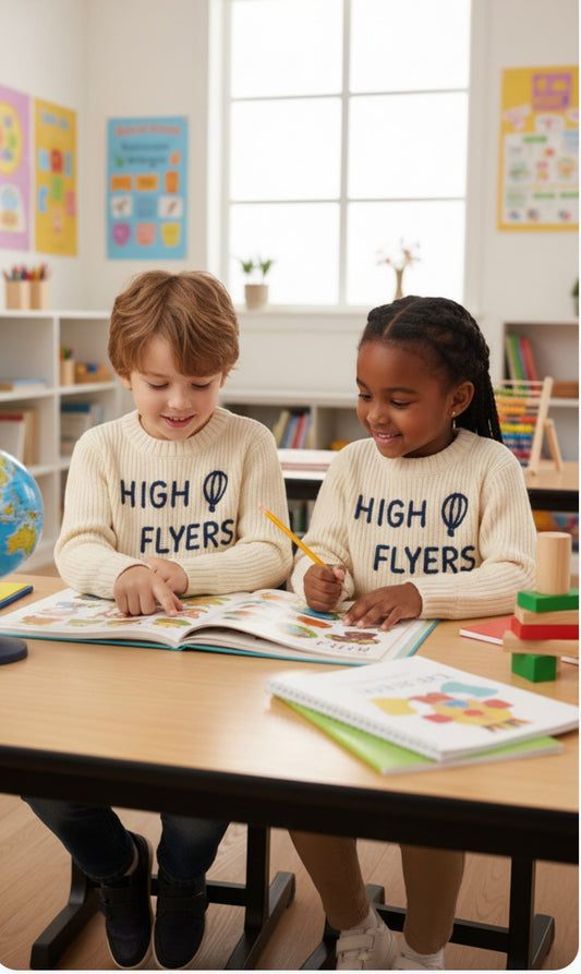 Belle Hall High Flyers Elementary Cable Knit Sweater 💙🎈