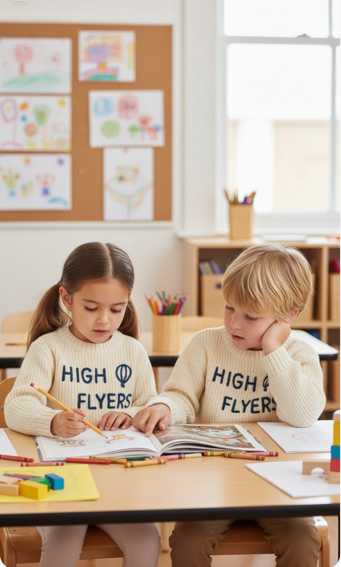 Belle Hall High Flyers Elementary Cable Knit Sweater 💙🎈