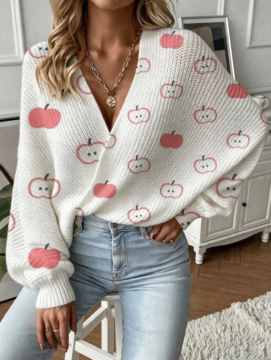 Teacher Apple Open-Front Cardigan Sweater 🍎