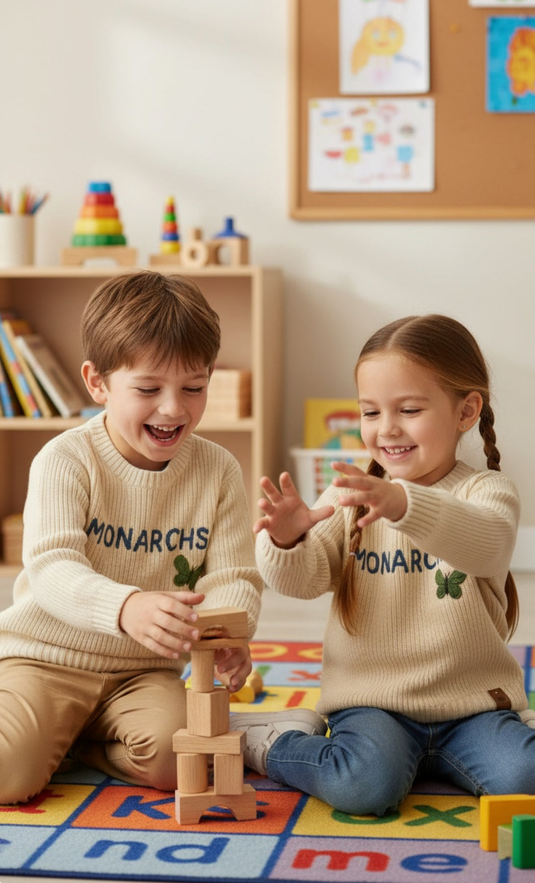 Jennie Moore Monarch Elementary Cable Knit Sweater 💙🦋