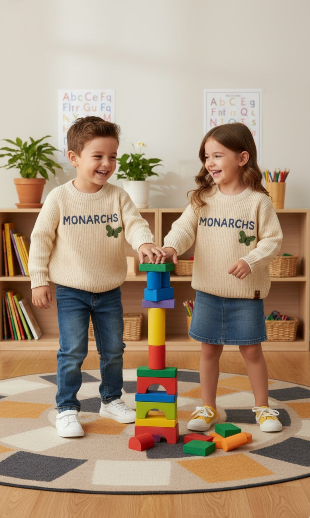 Jennie Moore Monarch Elementary Cable Knit Sweater 💙🦋