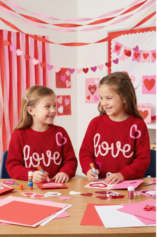 💗 “Love” Hand-Stitched Valentine Sweater | Pleasant Threads™