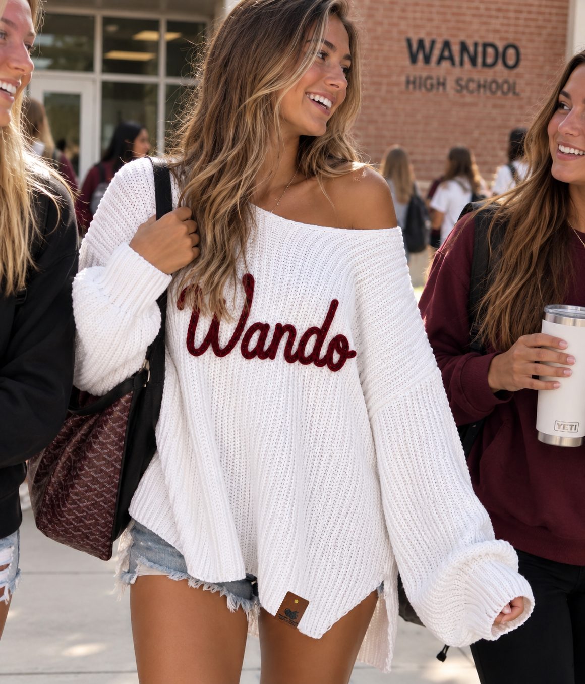 Wando High School™ Signature Oversized Lightweight Chain Stitch Tunic Sweater