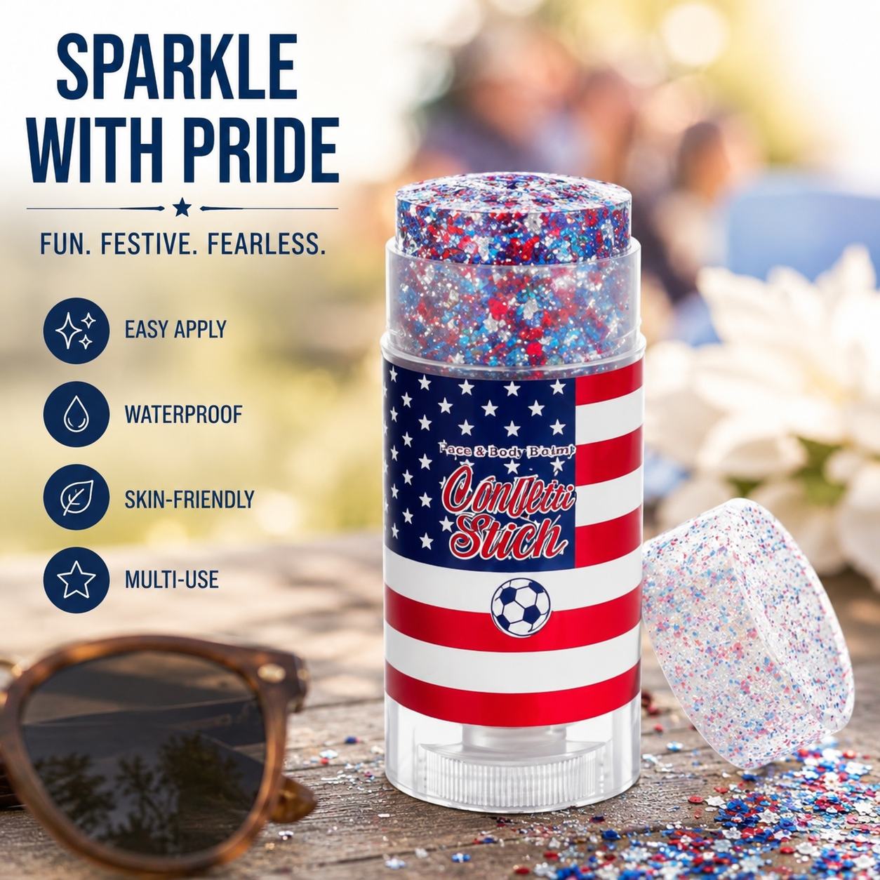 Stars & Stripes Summer Glitter Stick