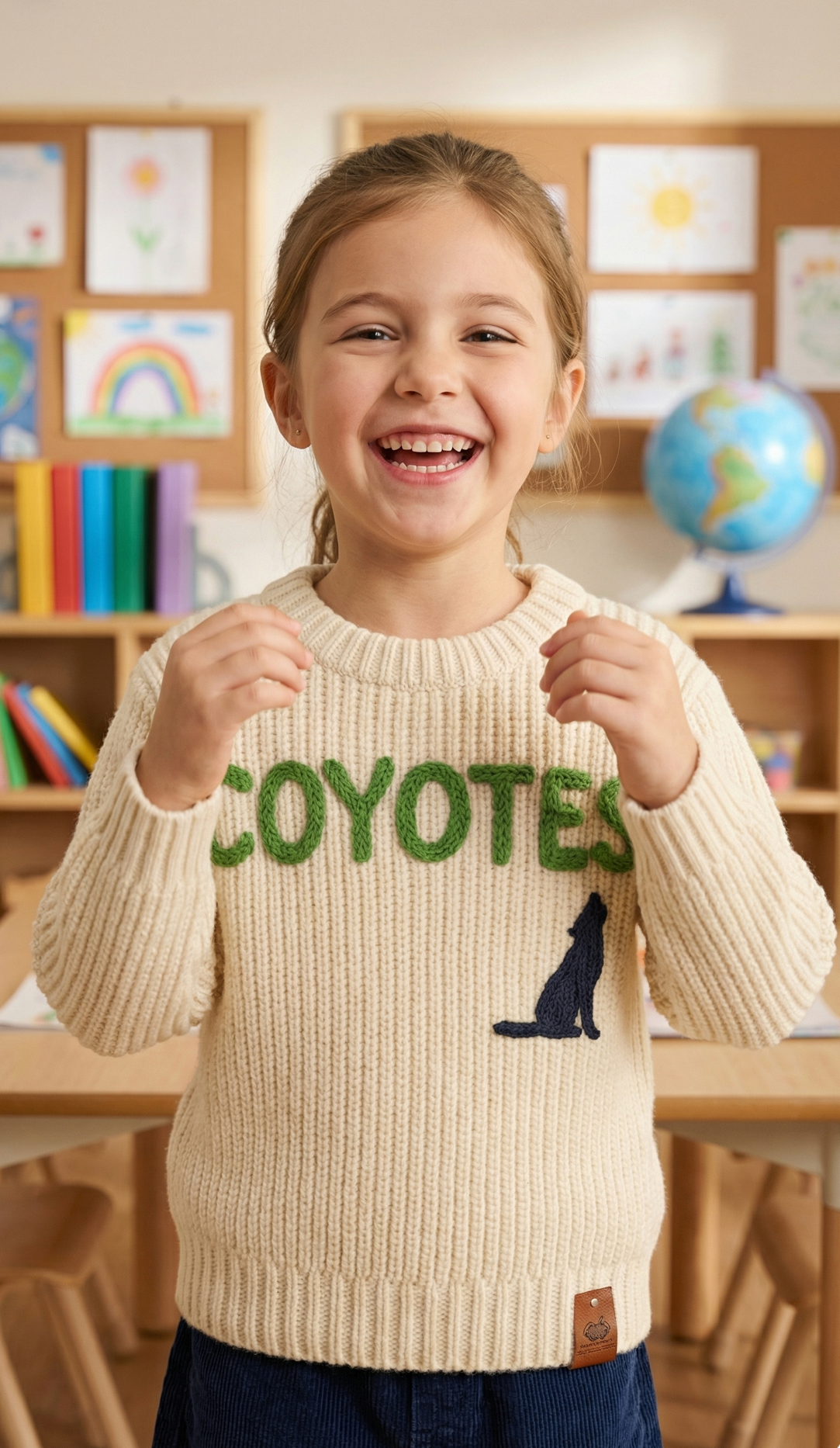 Carolina Park Coyote Signature Cable Knit Sweater 💚🐺