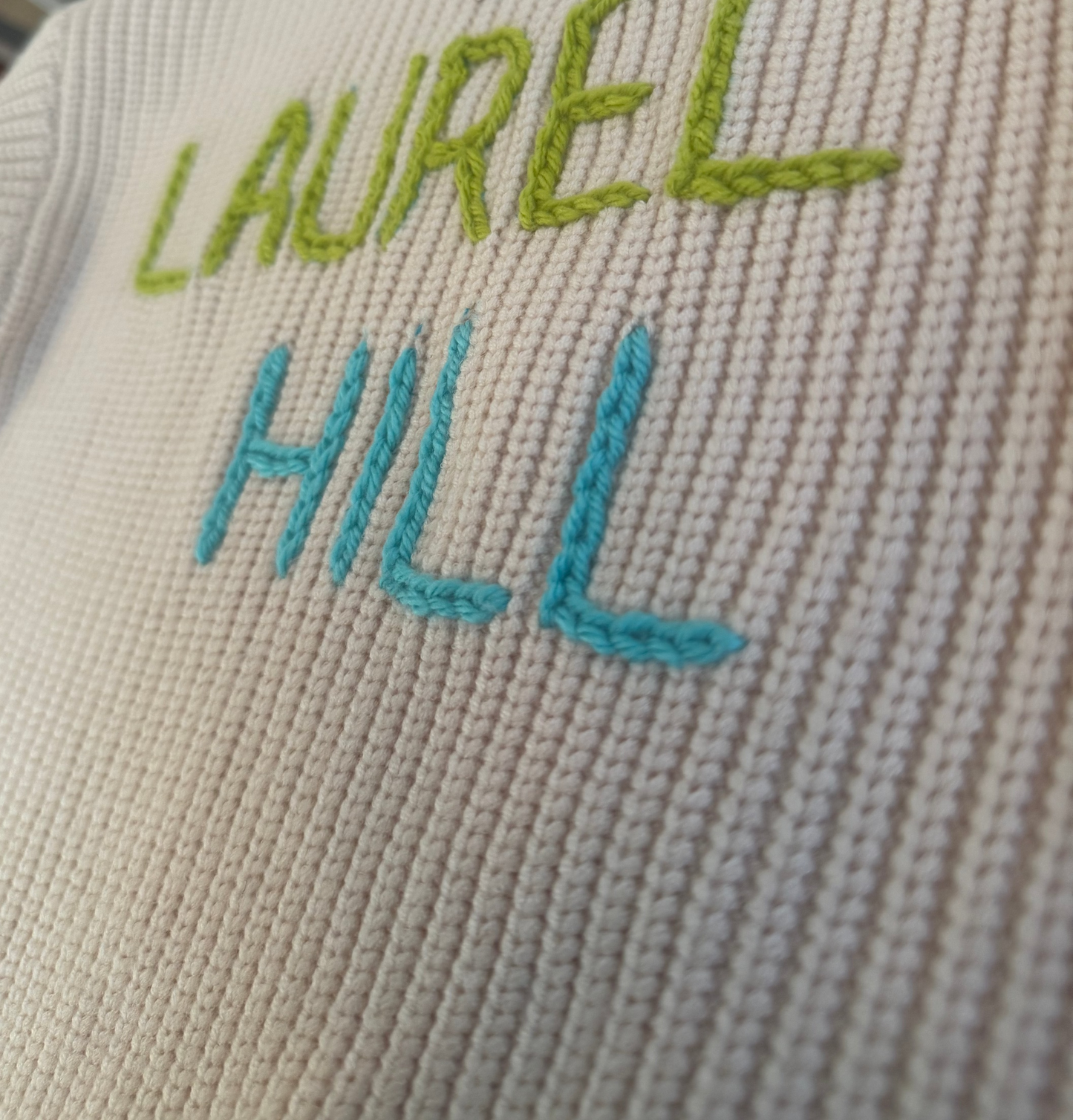 Laurel Hill Primary Cable Knit Sweater - Elementary Font💙🐢