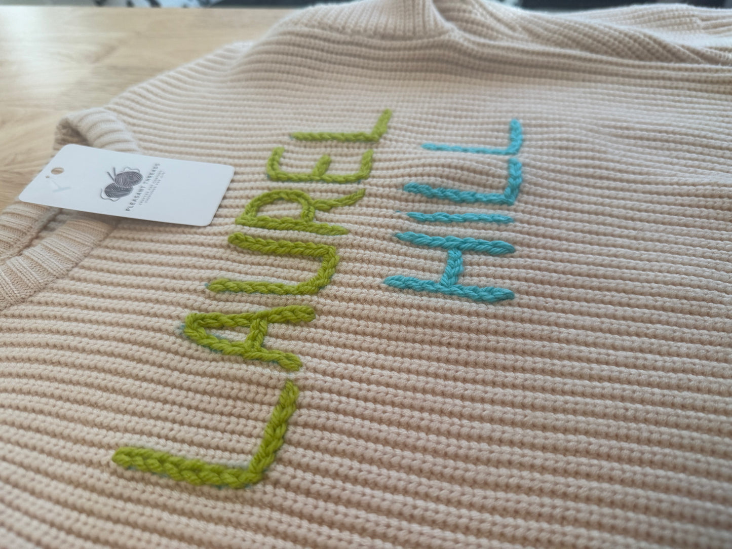 Laurel Hill Primary Cable Knit Sweater - Elementary Font💙🐢