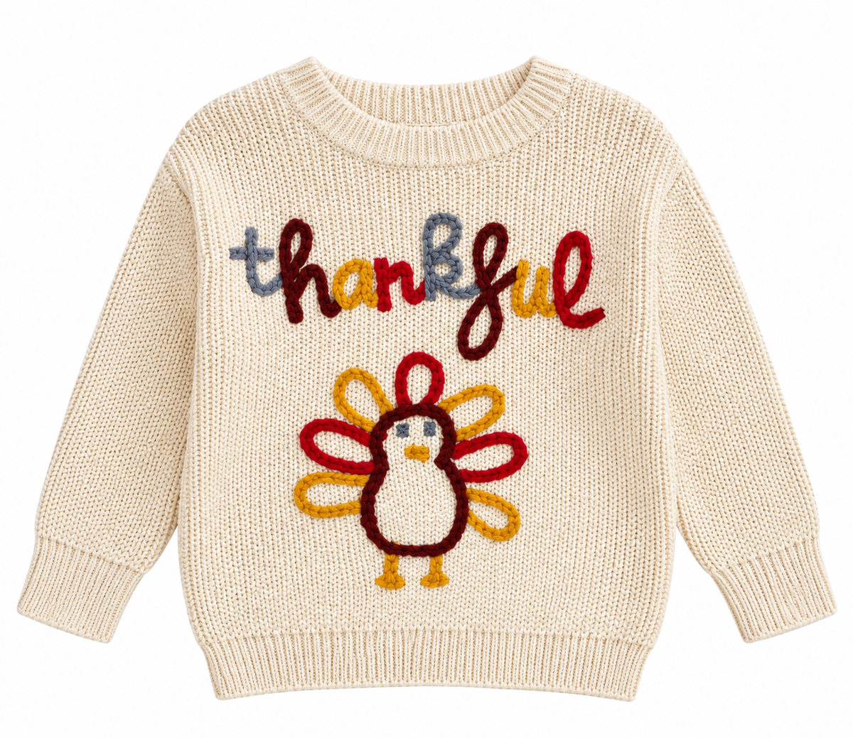 Thankful Turkey Signature Chain Stitch Children’s Sweater