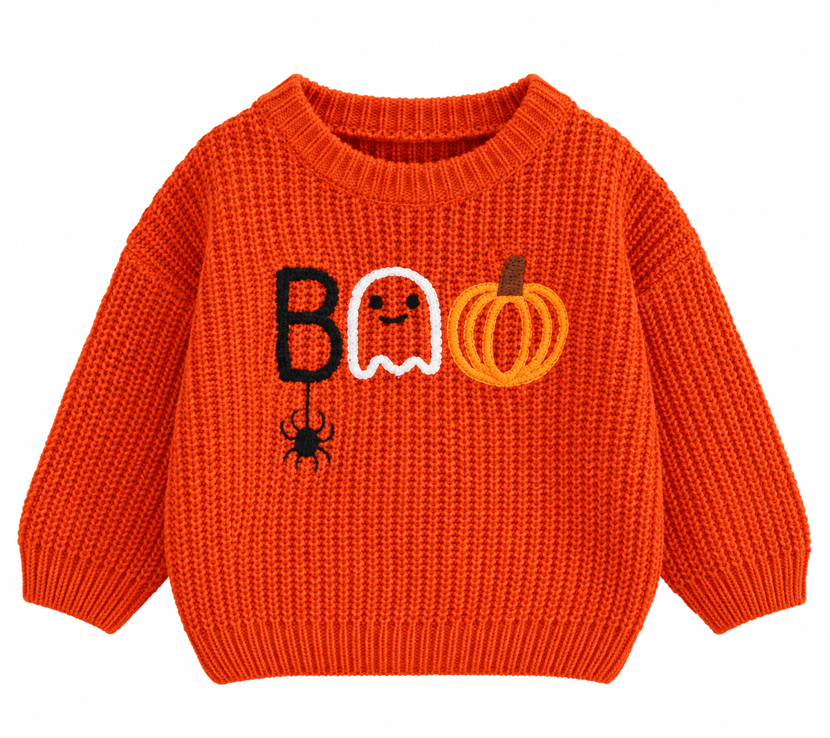 BOO! Signature Chain Stitch Children’s Halloween Sweater 🎃👻