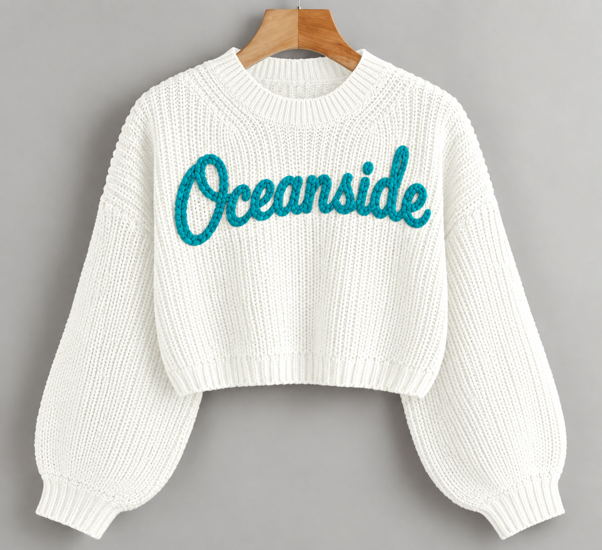 Oceanside Signature Chain Stitch Cropped Sweater 🌊