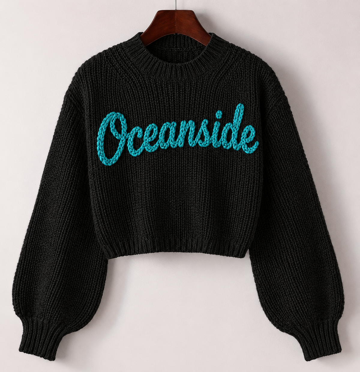 Oceanside Signature Chain Stitch Cropped Sweater 🌊
