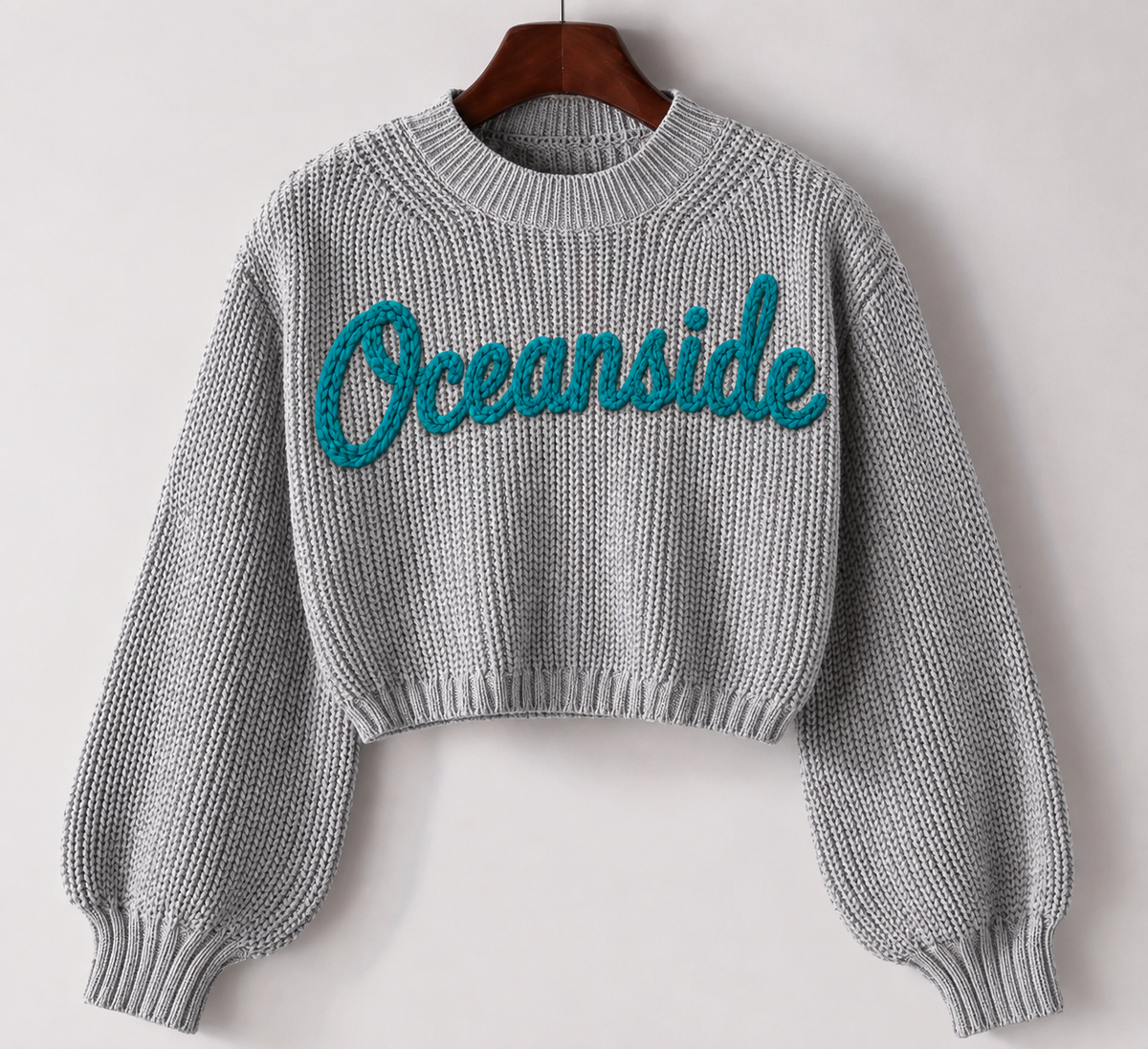 Oceanside Signature Chain Stitch Cropped Sweater 🌊