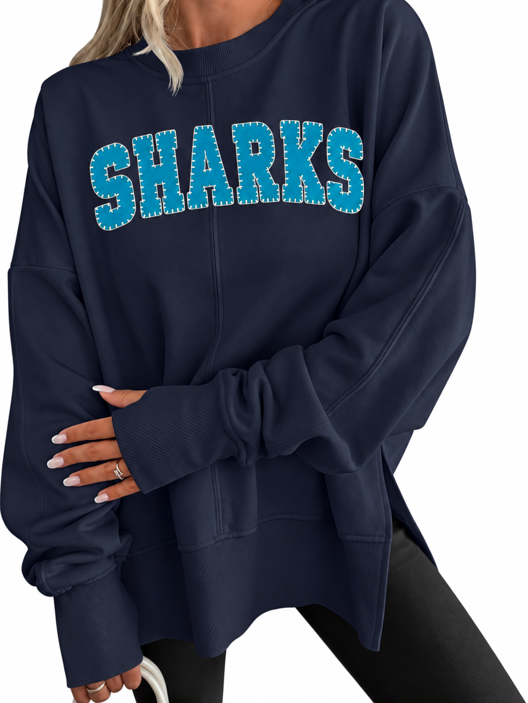 Oceanside Sharks Blanket Stitch Heritage Sweatshirt