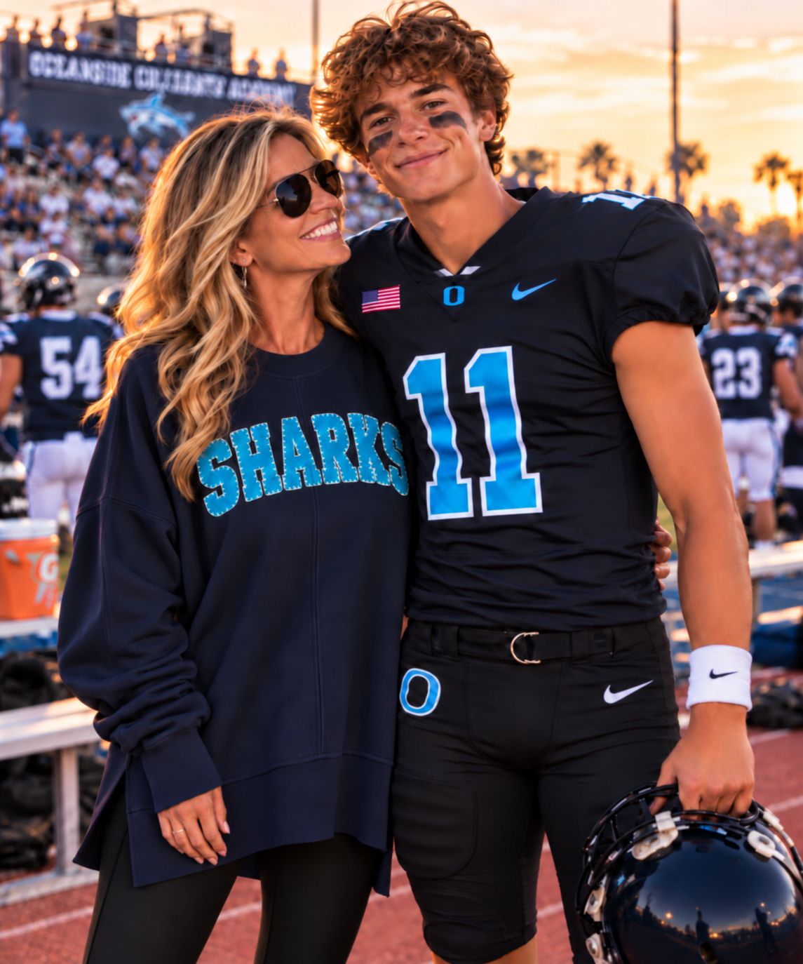 Oceanside Sharks Blanket Stitch Heritage Sweatshirt