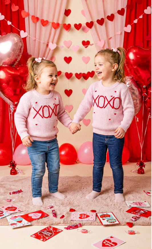 💕 XOXO Hand-Stitched Valentine Sweater | Pleasant Threads™