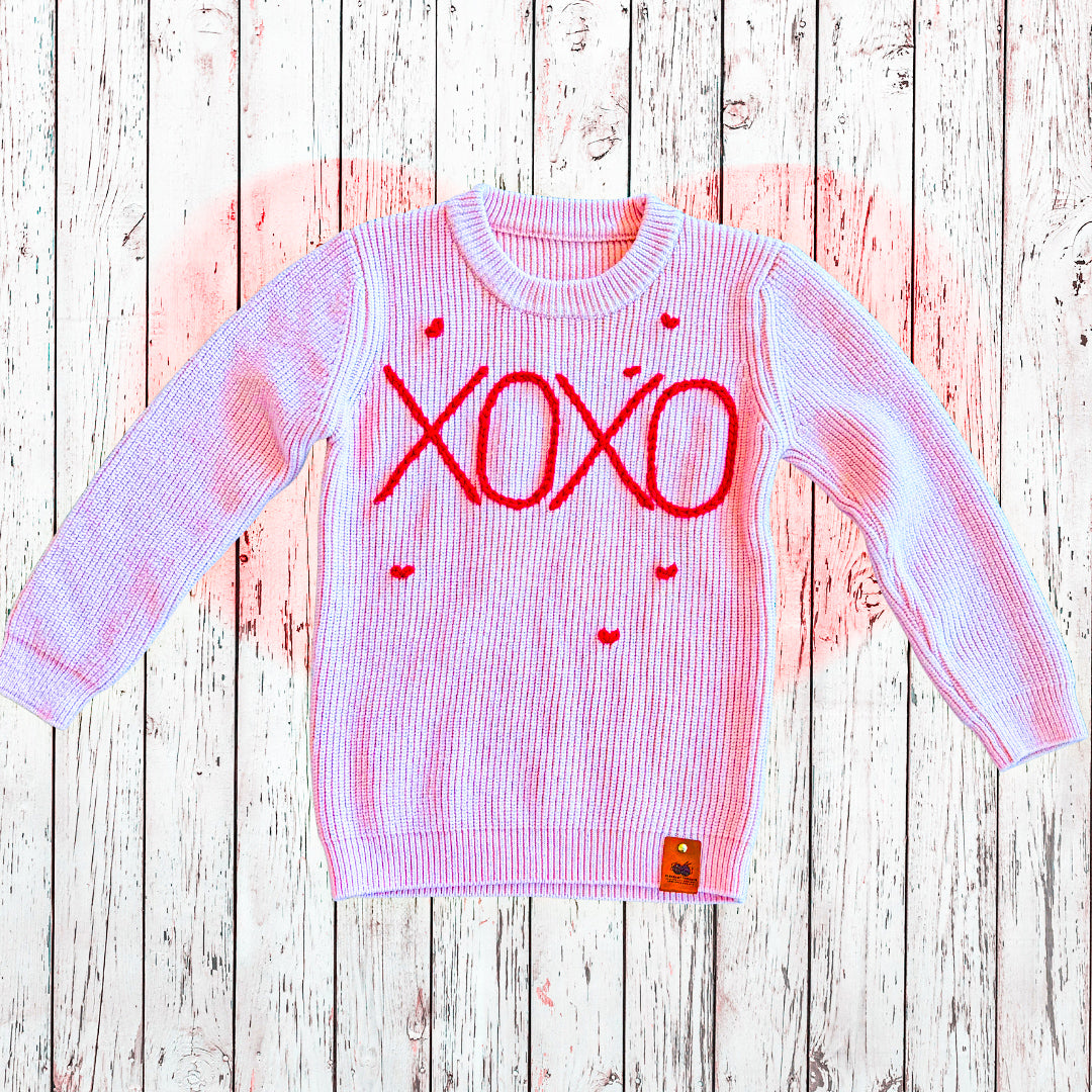 💕 XOXO Hand-Stitched Valentine Sweater | Pleasant Threads™
