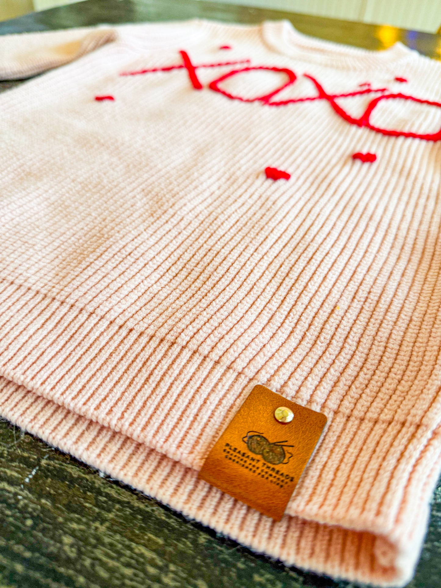 💕 XOXO Hand-Stitched Valentine Sweater | Pleasant Threads™