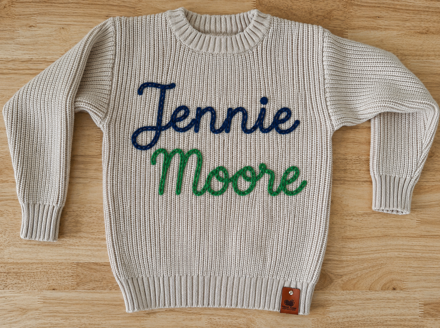Jennie Moore Signature Cable Knit Sweater 🦋💚💙