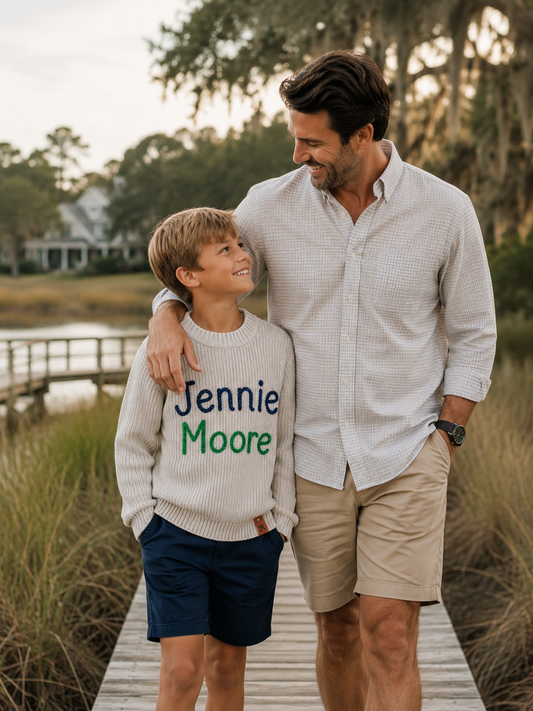 Jennie Moore Elementary Cable Knit Sweater 💙💚