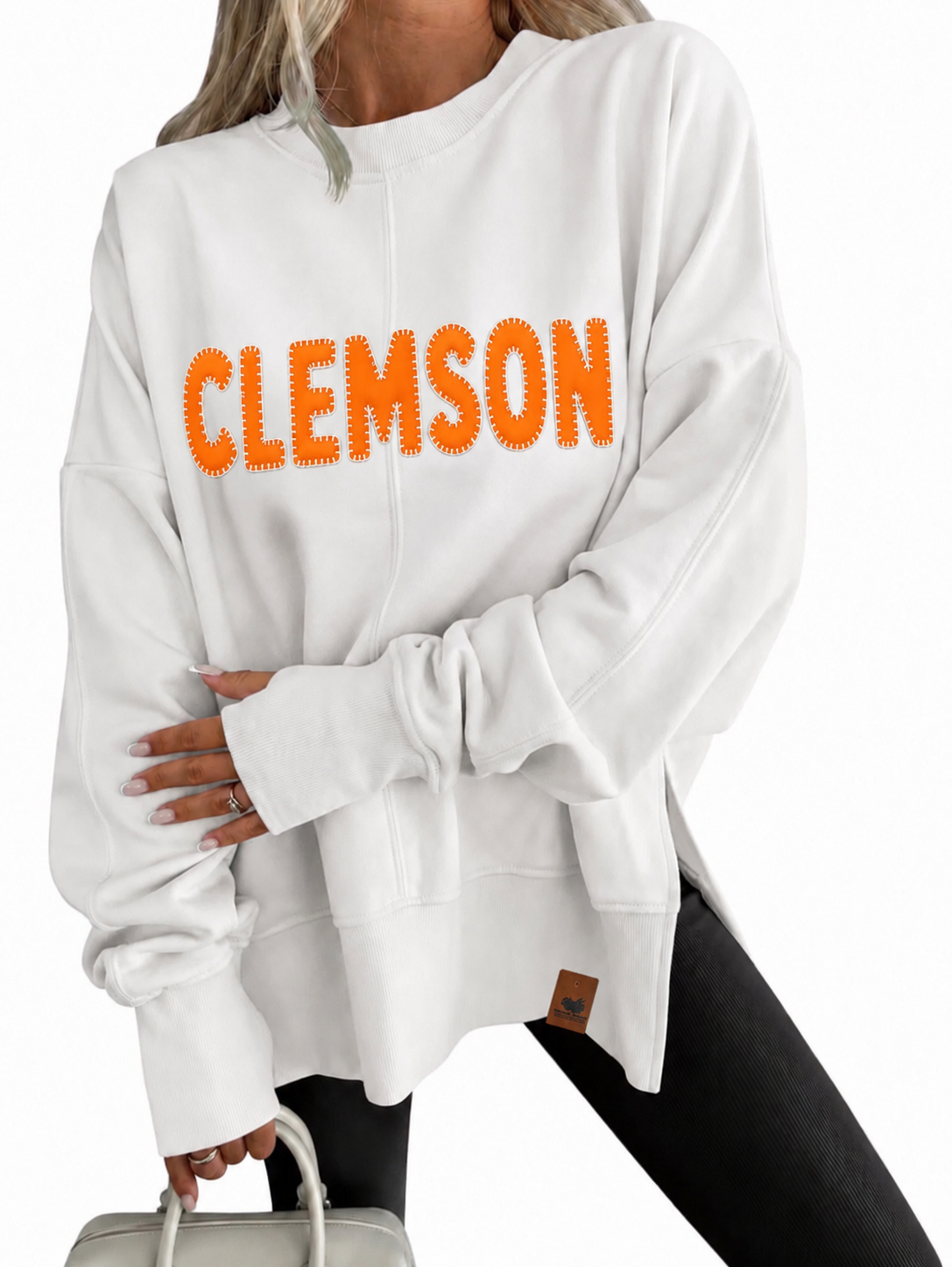 Pleasant Threads™ Clemson Vintage Patch Sweatshirt🧡🐅