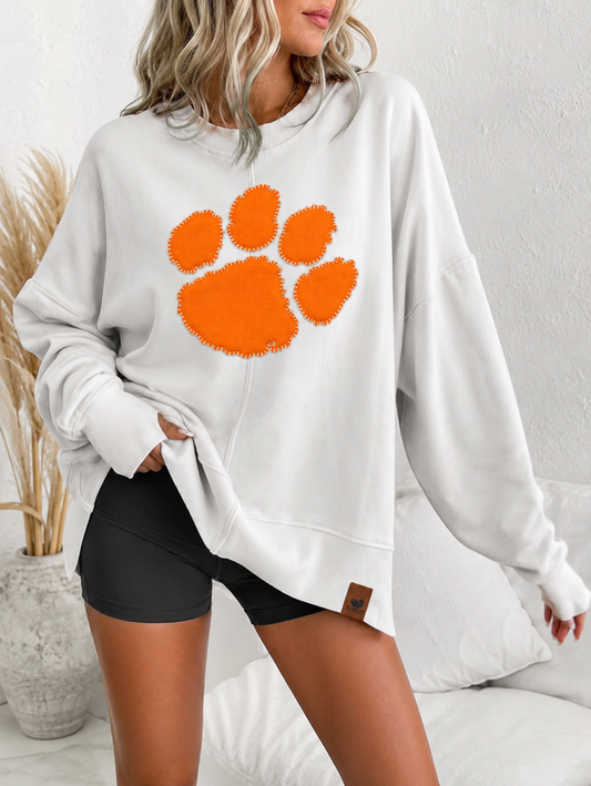 Pleasant Threads™ Clemson Paw Heritage Blanket Sweatshirt ⭐⭐⭐⭐⭐