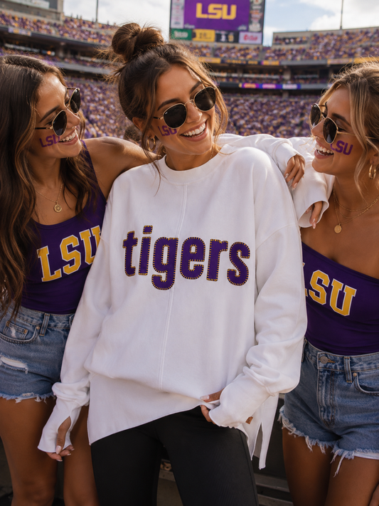 LSU Tigers Blanket Heritage Oversized Sweatshirt 💜💛🐅