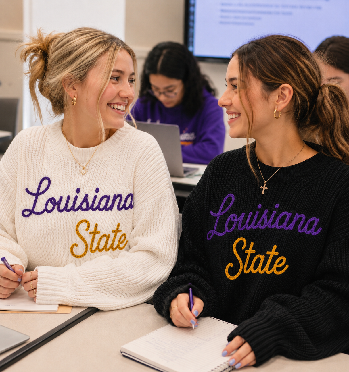 Louisiana State Signature Heirloom Sweater💜💛🐅