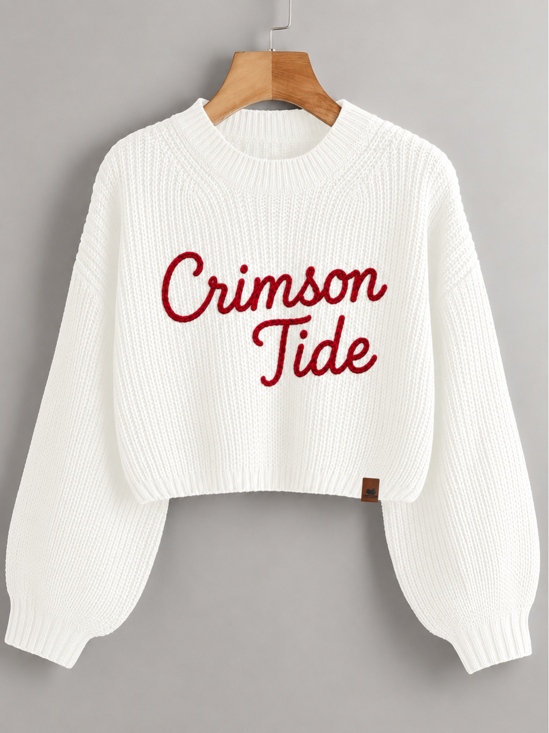 Pleasant Threads™ Crimson Tide Signature Heirloom Chain Stitch Sweater