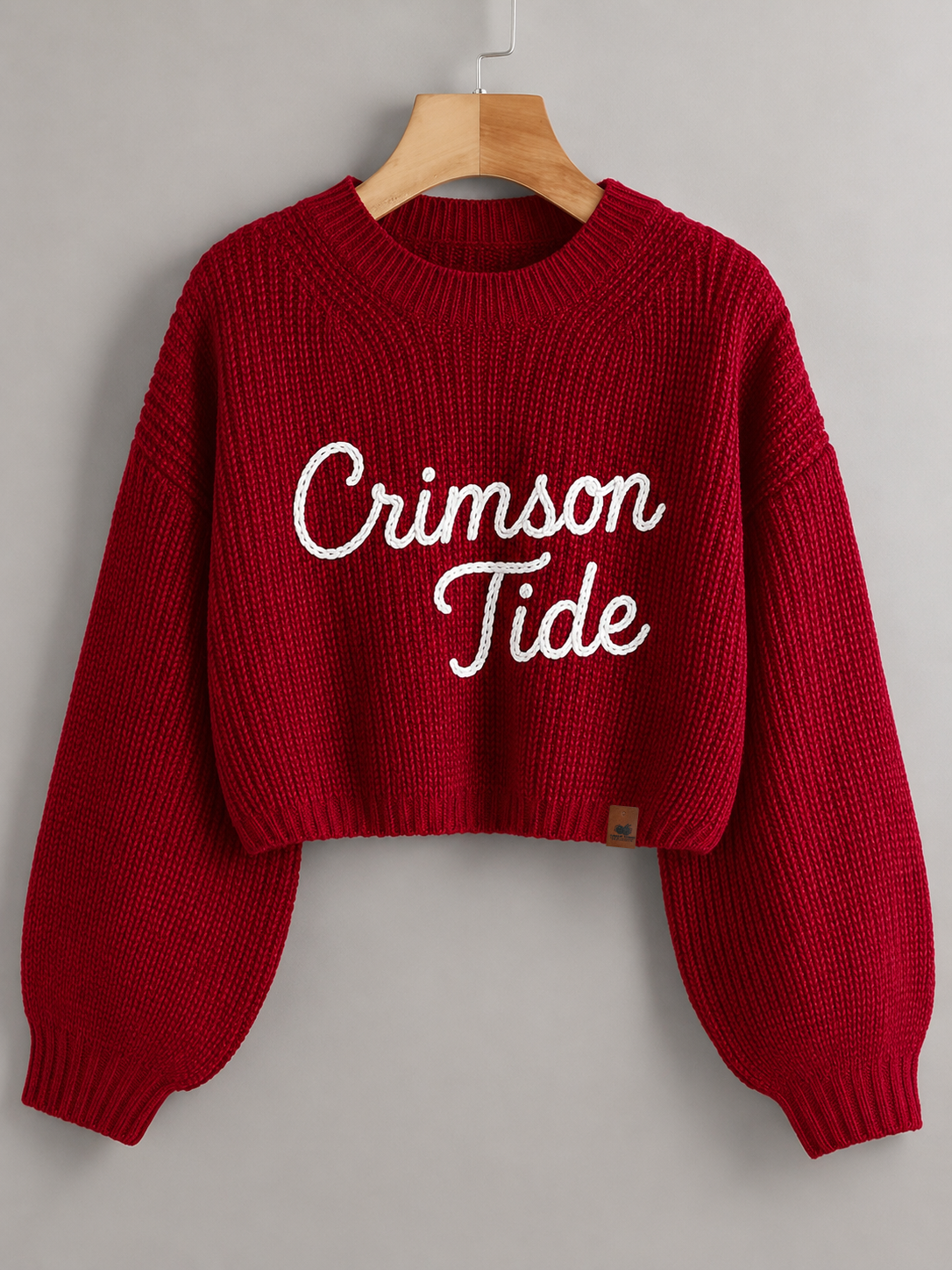 Pleasant Threads™ Crimson Tide Signature Heirloom Chain Stitch Sweater