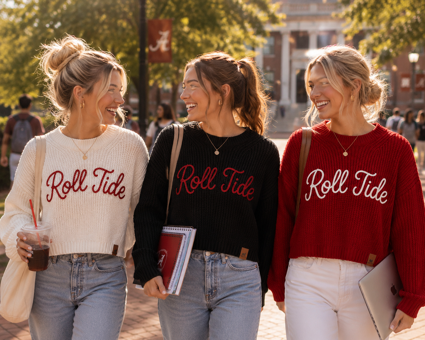 Pleasant Threads™ Roll Tide Signature Heirloom Chain Stitch Sweater